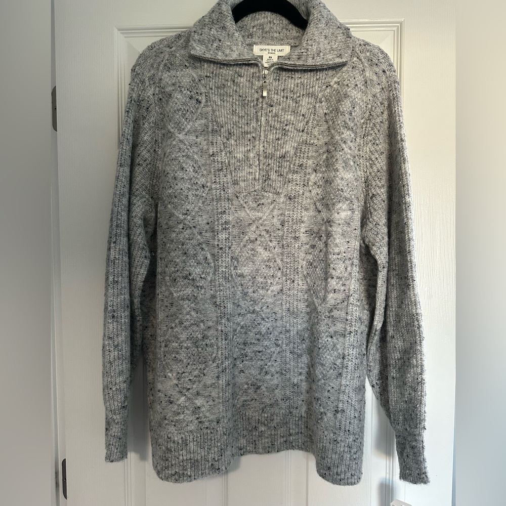 Womens cables knit quarter zip NWT